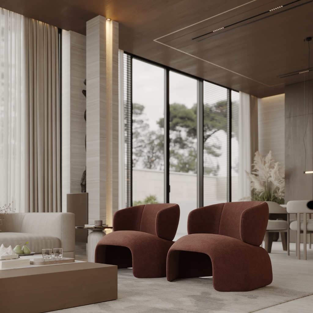 The Sedona Terracotta Arch Sculptural Lounge Chairs